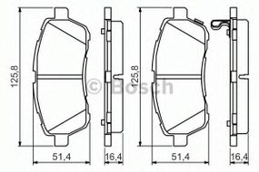 Колодка гальм. диск. FORD FIESTA VI передн. (вир-во Bosch) BOSCH 0986494574