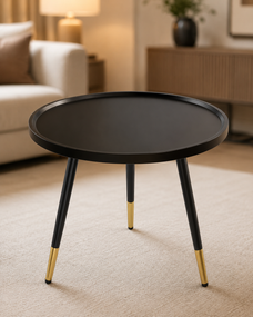 Столик интерьерный круглый кофейный YM173 / Журнальный столик на ножках / Стол интерьерный