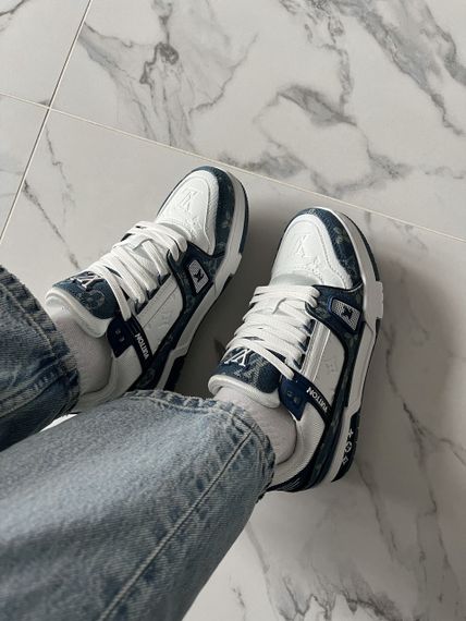 Кросівки Lou1is Vu1it1ton Trainer White Blue 10006 | Зображення 5