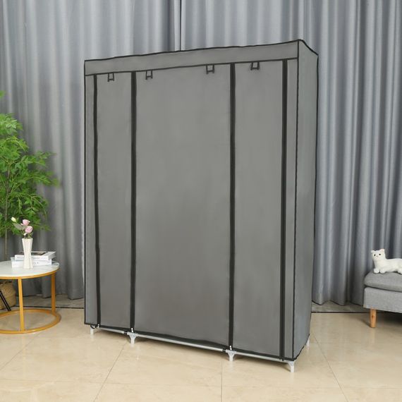 Шафа тканинна для взуття та одягу Bonro Бонро B13 сірий 135x45x173 см (42400223) | Зображення 2