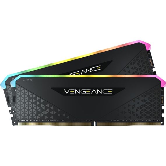 Модуль пам'яті для комп'ютера DDR4 16GB (2x8GB) 3200 MHz Vengeance RGB RS Black Corsair (CMG16GX4M2E3200C16) | Зображення 1