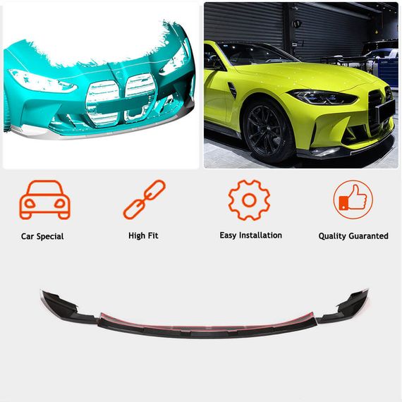 Накладка на передній бампер Lip V3 (для G80, Карбон) для BMW 3 серія G20/21 2018- рр | Зображення 1