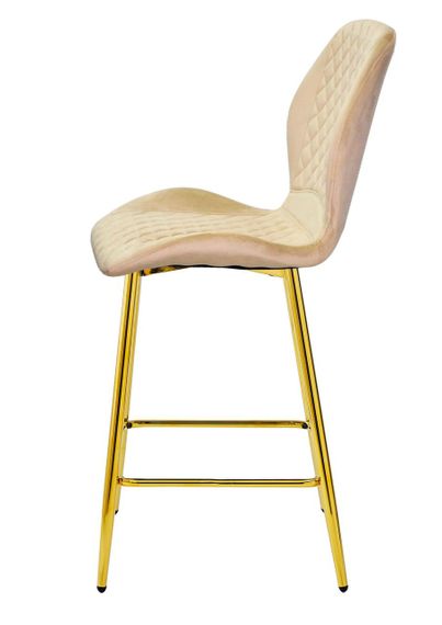 Напівбарний стілець Fox Bar 65 ML (GD) із золотими металевими ніжками, м'яке сидіння велюр бежевий OR-851 | Зображення 5