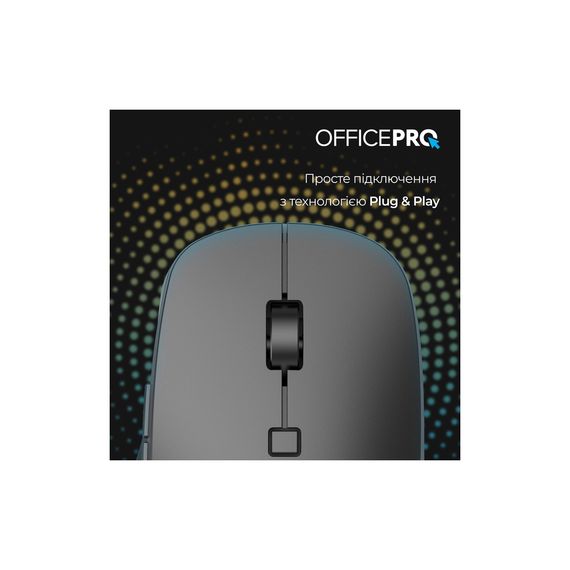 Мишка OfficePro M305B Silent Click Ergonomic Wireless Black (M305B) | Зображення 7