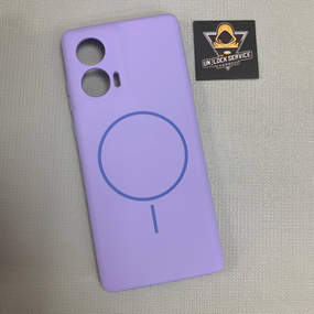 Чехол Motorola Edge 50 Fusion MagSafe SoftTouch Мягкий Противоударный Сиреневый