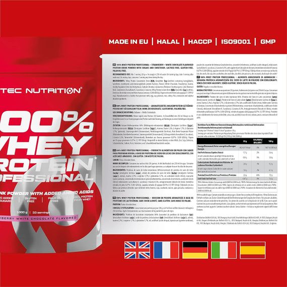 Протеин Scitec Nutrition 100% Whey Protein Professional 1000 g (Strawberry white chocolate) | Зображення 1