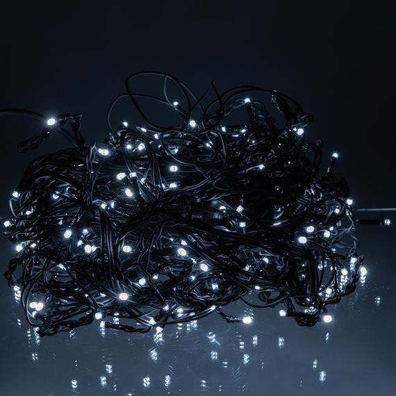 Вулична гірлянда Бахрома 20 м 335 LED гірлянда штора чорний провід Білий 20MBW | Зображення 1