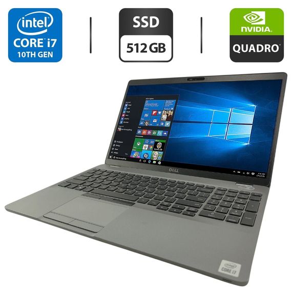 Мобільна робоча станція Dell Precision 3551 / 15.6" (1920x1080) IPS / Intel Core i7-10750H (6 (12) ядер по 2.6 - 5.0 GHz) / 16 GB DDR4 / 512 GB SSD M.2 / nVidia Quadro P620, 4 GB GDDR5, 128-bit / WebCam б/в