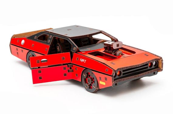 Конструктор Puz-62520 "Fast Furious" дерев'яний, 125 дет., червоний колір, розмір моделі 21х8х5 см PuzzleOk | Зображення 1