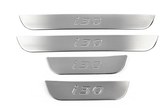 Накладки на пороги OmsaLine (4 шт, нерж.) для Hyundai I-30 2012-2017 гг | Зображення 1