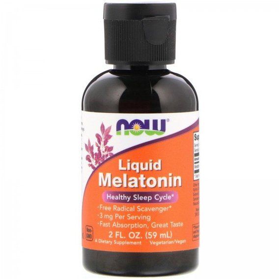 Мелатонін для сну NOW Foods Liquid Melatonin 2 fl oz 59 ml