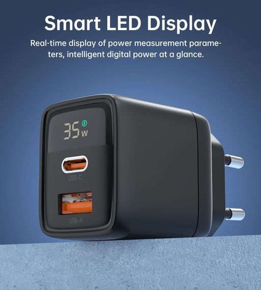 Мережевий зарядний пристрій Choetech PD6052-EU-BK, USB-A/USB-С | Зображення 4