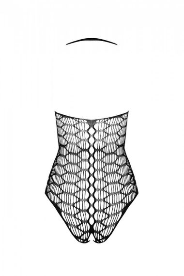 Бодістокінг у велику сітку Passion BS087 black, відкрита спина, халтер, з доступом sexstyle | Зображення 6