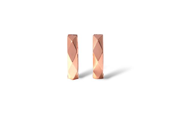 Серьги конго из красного золота S-0356 | Зображення 3