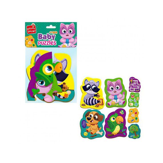 Пазли максі з грою Малюк Зможе «Хатні улюбленці» Vladi Toys VT1722-21 Укр | Зображення 1