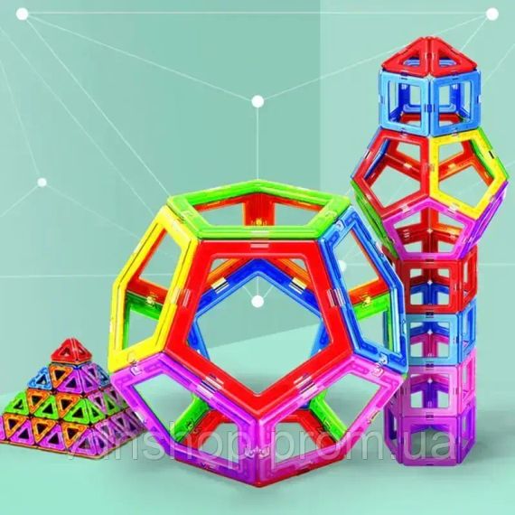 36 деталей Магнітний конструктор, дитячий 3Д конструктор, конструктор магнітний у валізі | Зображення 5