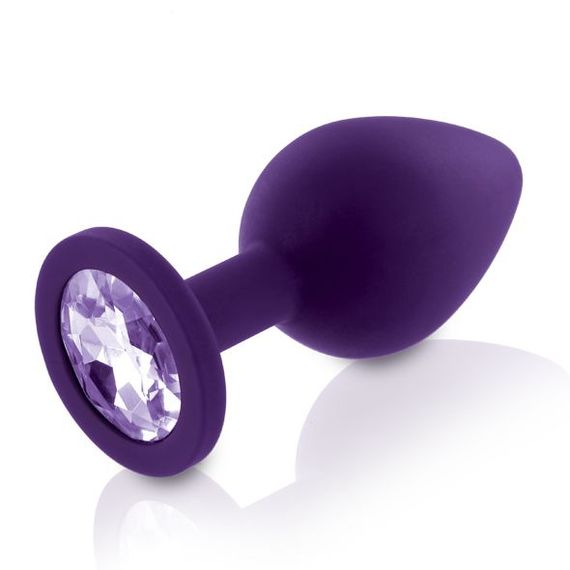 Набір силіконових анальних пробок із кристалом Rianne S: Booty Plug Set Purple, діаметр 3,2см, 3,5см, 4,2см | Зображення 2