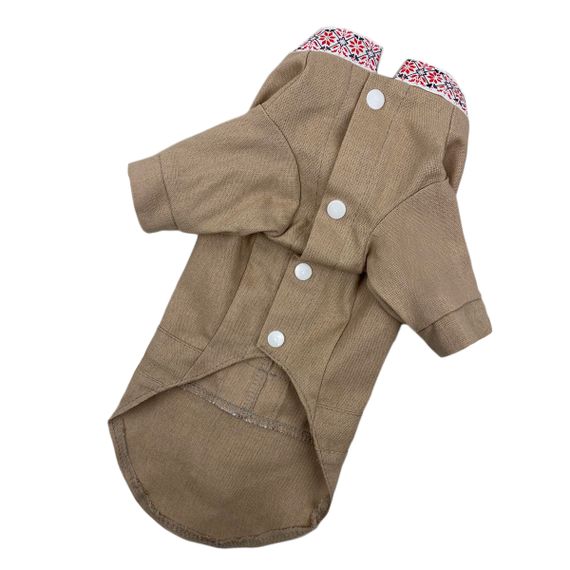 Вишиванка льон бежева RUB-43 | Зображення 2