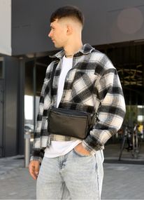 Чоловіча сумка бананка Sambag HARVI чорна 24 × 16 × 6 см (88213101m)