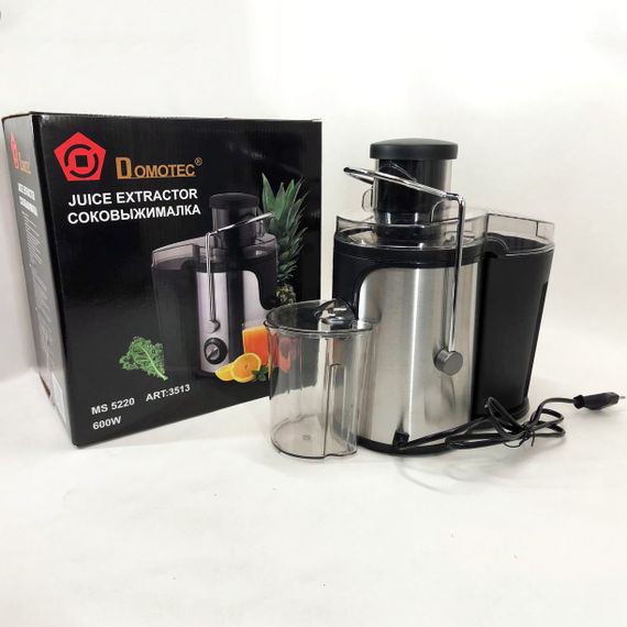 Електричний соковитискач Domotec MS-5220/3513 2 швидкості віджиму 600 W, соковитискач для моркви | Зображення 8