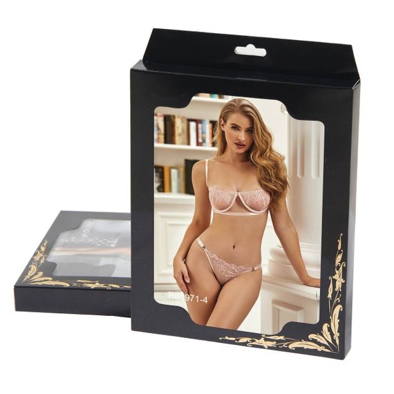 Комплект белья с кружевом на косточках Star Night нежно-розовый, XS/S sexstyle | Зображення 4