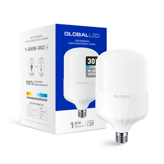 LED лампа HW GLOBAL 30W 6500K E27 (1-GHW-002) (NEW)