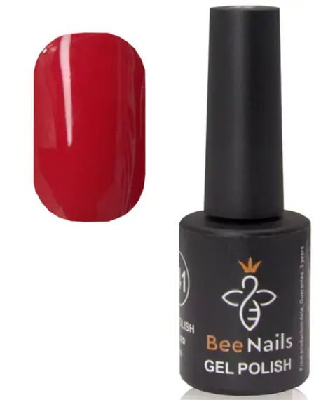 Гель-лак для нігтів Bee Nails 122 (червоний захід сонця) 8мл | Зображення 1