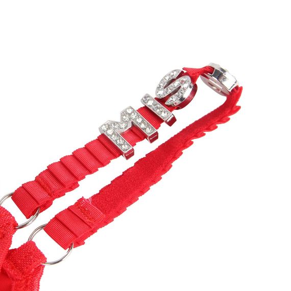 Трусики із прикрасою срібними літерами StarNight MISS, червоні, S Sex Aura | Зображення 3