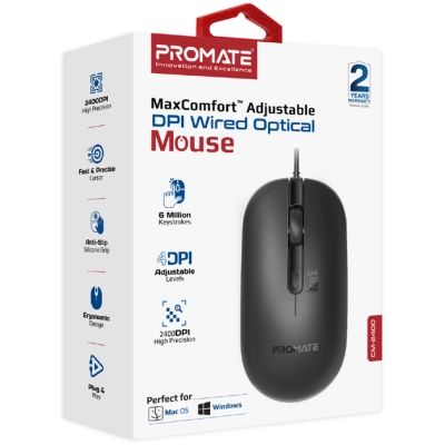 Мышка Promate CM-2400 USB Black (cm-2400.black) | Зображення 1