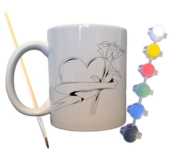 Набір для творчості кружка розмальовка З Днем Святого Валентина 330 мл біла (КР0067) | Зображення 1