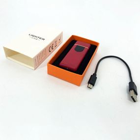 Электрозажигалка USB ZGP ABS, сенсорная зажигалка электрическая спиральная. EN-832 Цвет: красный