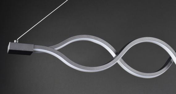 Люстра світлодіодна підвісна LED світильник для квартири на стелю лед 27439 Чорний 30-110х6х102 см. | Зображення 5