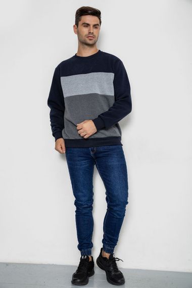 Батник чоловічий на флісі, колір синьо-сірий, 244R2349 | Зображення 1