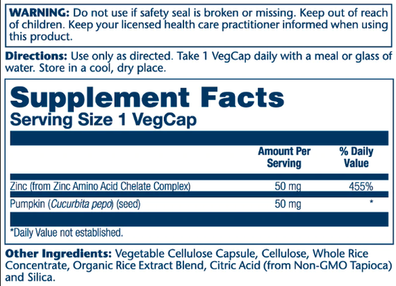 Zinc 50mg - 100 vcaps | Зображення 1