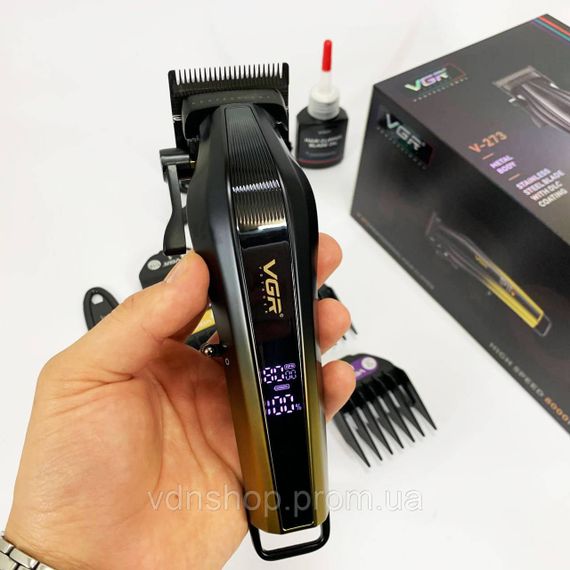 Акумуляторна машинка для стрижки волосся з насадками VGR V-273 Машинка для стрижки короткої LY-46 | Зображення 4