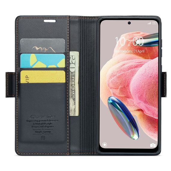Кожаный чехол-книжка Retro Case для Xiaomi Redmi 12 цвет Черный | Зображення 1