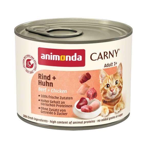 Корм вологий Carny Adult Beef Chicken для дорослих котів з яловичиною та куркою 200 г