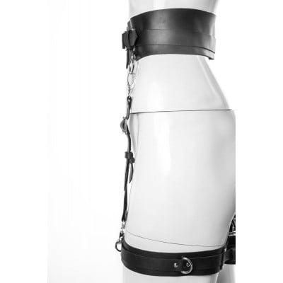 Гартеры широкие с пряжками G4.1 Candy Hero, экокожа, ручная работа, черные, OS sexstyle | Зображення 2