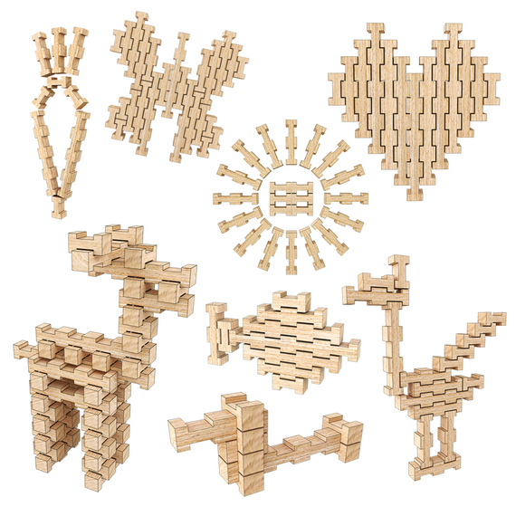 Деревянный конструктор "Фантазия" Igroteco 900033, 240 деталей | Зображення 4