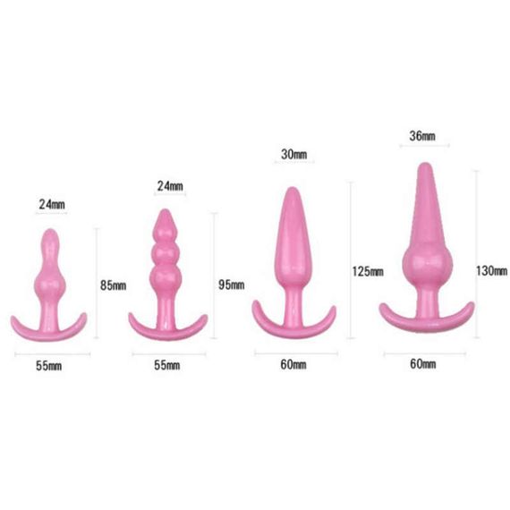 Набор анальных пробок розового цвета (размер XS,S,M,L) | Зображення 2