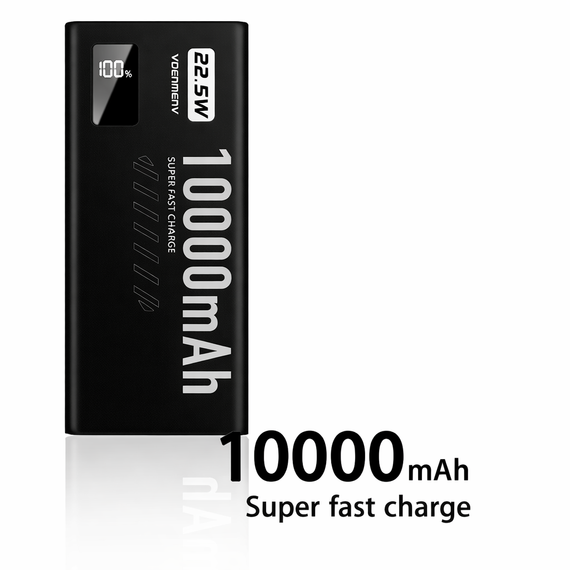 Павербанк VDENMENV DP43 10000mAh 22.5W PD + QC 3.0 з дисплеєм, чорний | Зображення 2