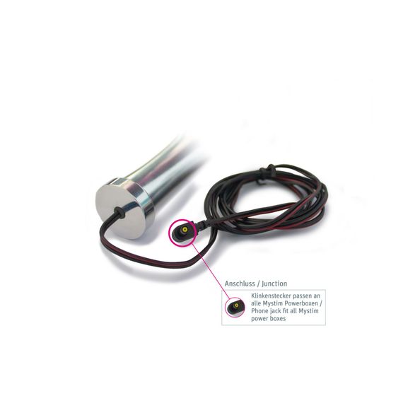 Металеве ділдо 2-в-1 Mystim O(h!)-thello для електростимулятора, діаметр 3,5 см, анальна пробка | Зображення 3