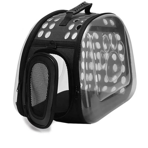 Сумка Переноска Для Кота Складна Сумка Для Домашніх Тварин з Прозорими Стінками до 7 кг Чорна