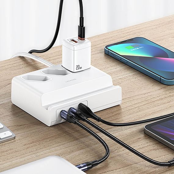 СЗУ Usams US-CC160 P1 65W Super Si Fast Charging USB Extension Socket | Зображення 2