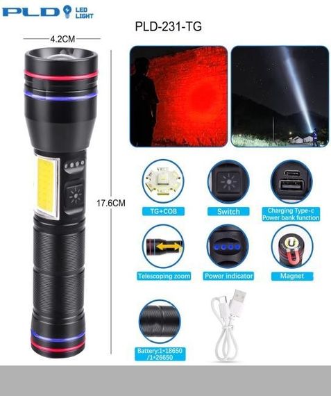 Ліхтар налобний Night Vision Fluorescence BL-T210-TG 2x18650 1 режим ЗУ Type-C (47144-210_212)