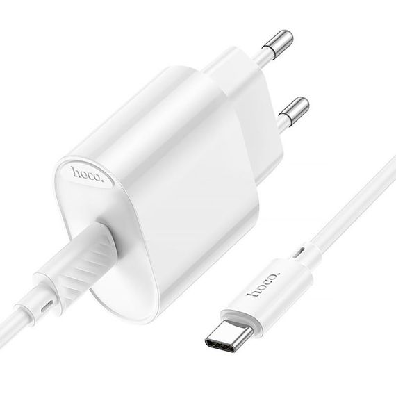 СЗУ Hoco C109A Fighter PD20W (1USB-C) + кабель Type-C to Type-C White | Зображення 2