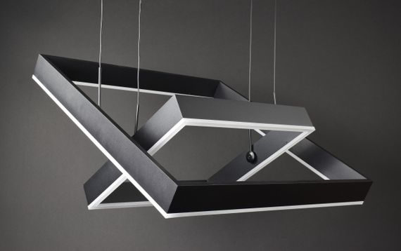 Люстра світлодіодна підвісна LED світильник для квартири на стелю лед 27897 Чорний 20-150х60х60 см. | Зображення 5