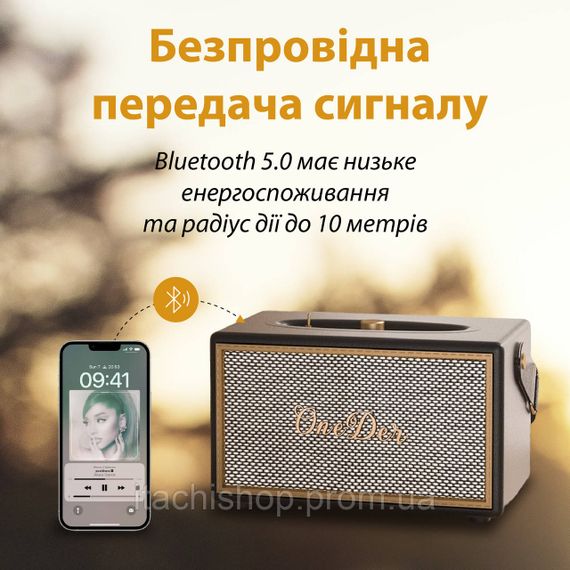 Колонка портативна Bluetooth OneDer D6 потужна з блютуз TF/USB/AUX 40 Вт | Зображення 4