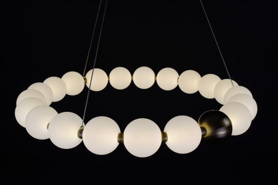 Люстра світлодіодна підвісна LED світильник для квартири на стелю лед 27215 Латунь 25-140х62х62 см. | Зображення 2