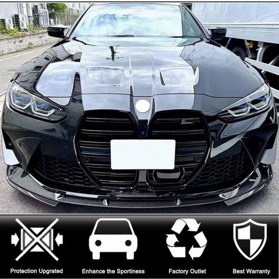 Накладка на передній бампер Lip V5 (для G82/G83, Карбон) для BMW 4 серія G22/23/26 2020- рр | Зображення 1